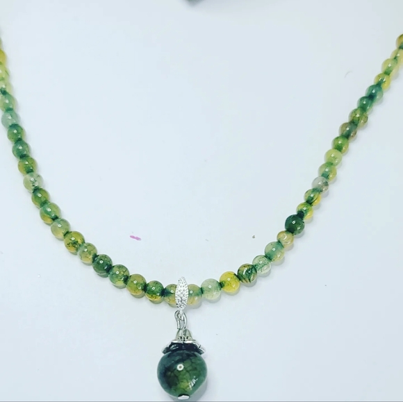 Green agate necklace - Picture 4 of 5